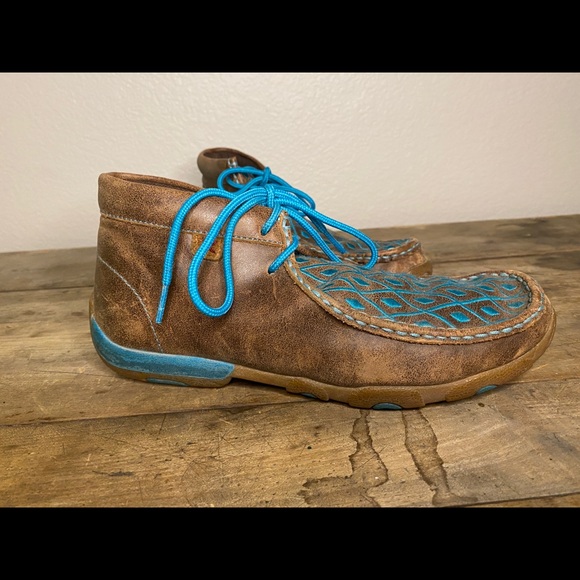 TWISTED X WOMEN'S TURQUOISE DIAMOND DRIVING MOCS - MOC TOE - Picture 4 of 4